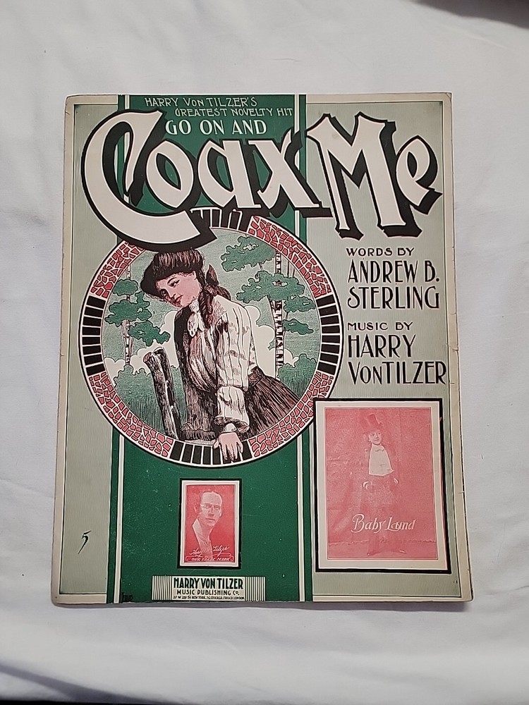 1904 ragtime Antique sheet music GO ON AND COAX ME by Harry VonTilzer