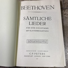 Beethoven Sämtliche Lieder Edition Peters Nr 180 Vocal Piano German Songs