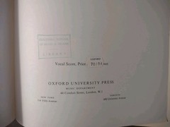 William Walton, Troilus and Cressida 1954 vocal score (ex library)