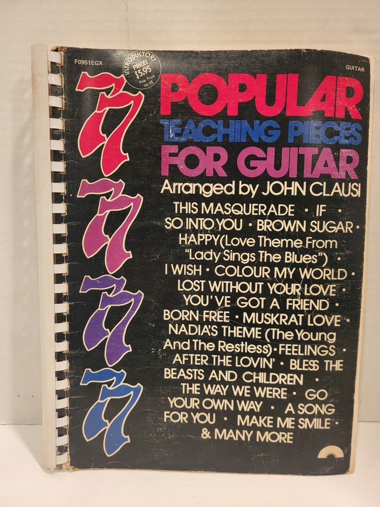 Popular Teaching Pieces For Guitar Book John Claus 1977 Spiral 220pg Sheet Music
