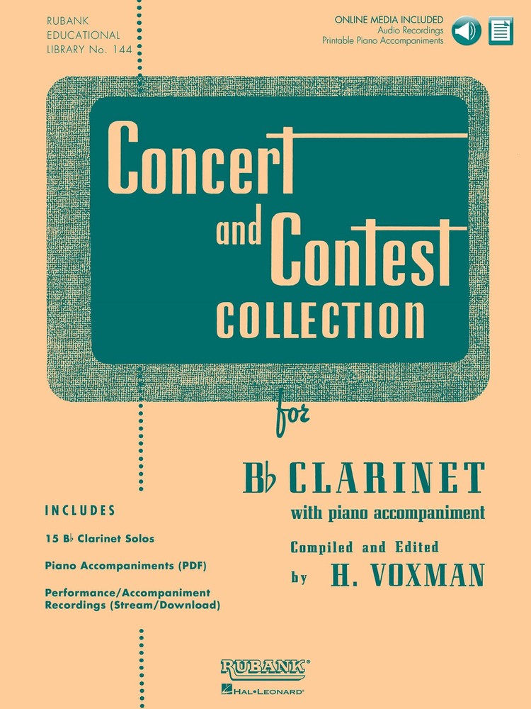 Concert and Contest Collection Bb Clarinet Solo Sheet Music Rubank Book & Media