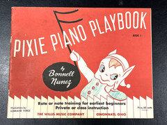 Vtg PIANO INSTRUCTION BOOK LOT Teaching Little Fingers To Play PIXIE Kids Learn