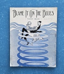 Blame It On The BLUES 1914 Black Composer CHAS L COOKE Sheet Music! Very Blue!
