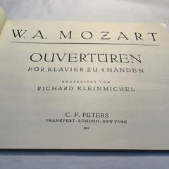 Edition Peters Nr.135a Mozart Ouverturen Klavier zu 4 Handen Sheetmusic Book