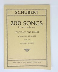 Schubert 200 Songs in Three Volumes Voice & Piano Vol. 3 (High Voice) 50 Songs