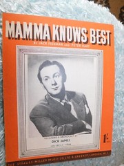 VINTAGE ORIGINAL SHEET MUSIC 1950 MAMMA KNOWS BEST DICK JAMES