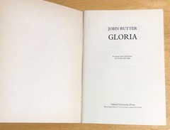 John Rutter Gloria Vocal Score Mixed Voices Brass Percussion & Organ Published