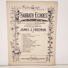 Antique 1901 Sabbath Echoes Sun Of My Soul Piano Organ Sheet Music