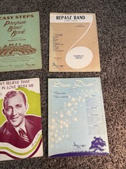 Vintage Sheet Music & Band Instruction Book Lot Mills Music Bing Crosby 5 Pc