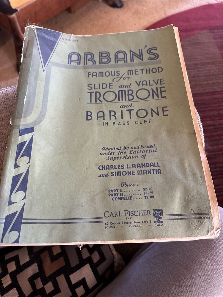 Vintage Arban&rsquo;s Method Trombone Baritone Carl Fischer Ed