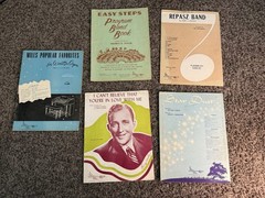 Vintage Sheet Music & Band Instruction Book Lot Mills Music Bing Crosby 5 Pc