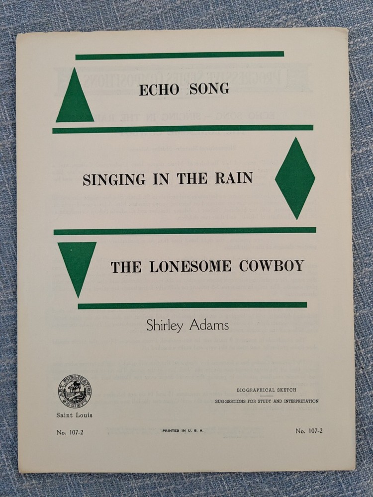 Echo Song, Singing In The Rain, Lonesome Cowboy- Shirley Adams (Art Pub Society)