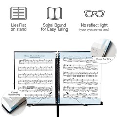 MECCALINE Sheet Music Folder (1 Pack, Black) – 40 8.5 x 11 inches, Black