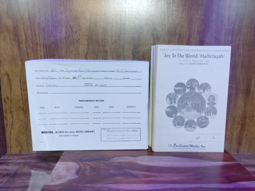 Joy to the World Hallelujah Ralph Carmichael SATB Children Choir Sheet Music Lot