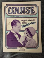Maurice Chevalier Sheet Music In The Park In Paree 1933 Louise 1929