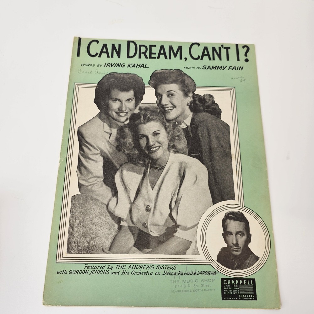 I Can Dream Can&rsquo;t I Sheet Music The Andrews Sisters 1937