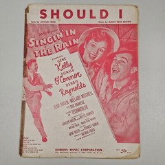 Should I 1952 Sheet Music From Singin&rsquo; In The Rain 6 Pages Movie Poster *Damaged