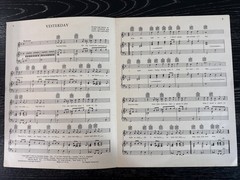 Yesterday Sheet Music by Lennon & McCartney – Performed by The Beatles 1965 VG+