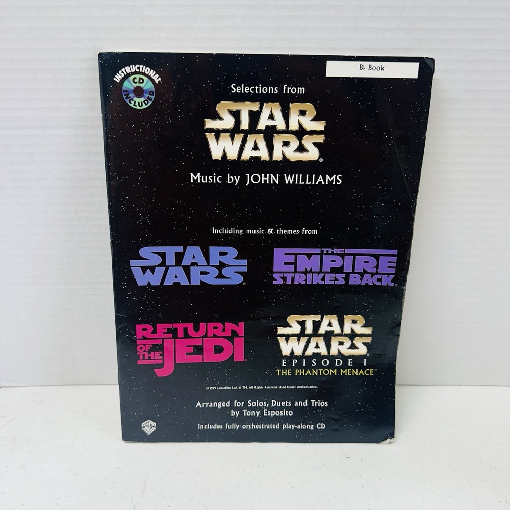 Star Wars Selections John Williams Bb Instrument Sheet Music Book No CD Warner