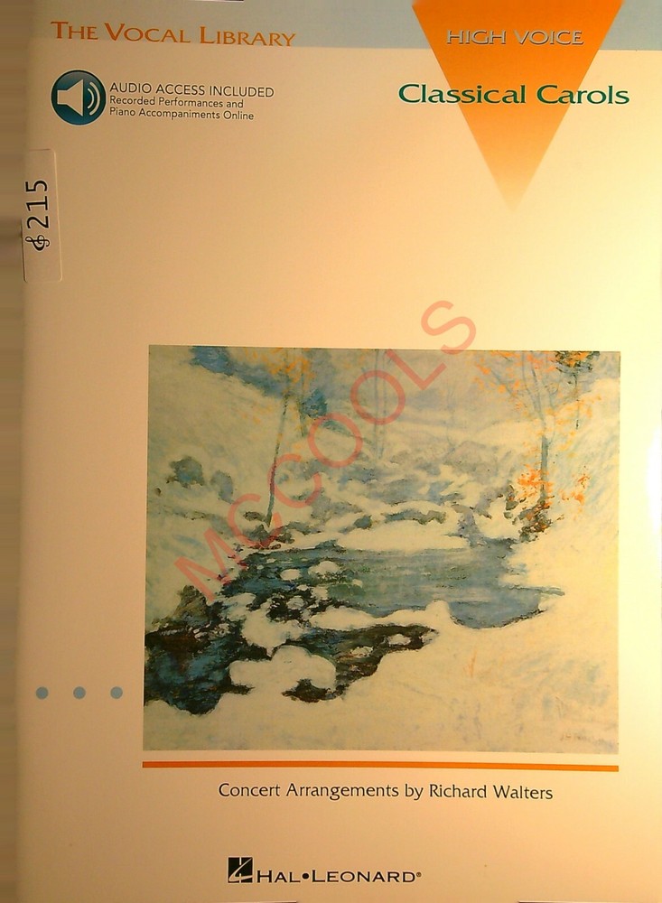Classical Carols The Vocal Library High Voice Music Songbook 215a