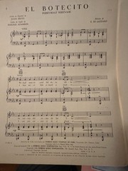 P 1940 Latin American Sheet Music EL BOTECITO + Bonus Mystery Latin Sheet