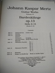 Bardenklange Johann Kaspar Mertz Classical Guitar Solo Sheet Music