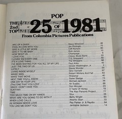 Pop The 2nd Top 25 Songs Of 1981 Songbook