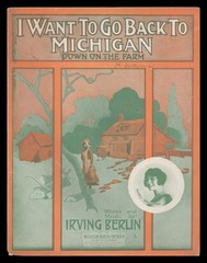 I WANT TO GO BACK TO MICHIGAN Irving Berlin 1914 MABEL SHERMAN Sheet Music