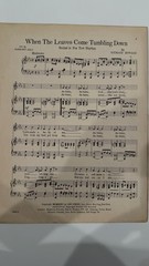 Leo Feist When The Leaves Come Tumbling Down Sheet Music 1923 Piano Fox Trot