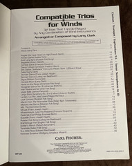 Compatible Trio for Winds MUSIC BOOK for Clarinet, Trumpet, Tenor, Sax, NICE!