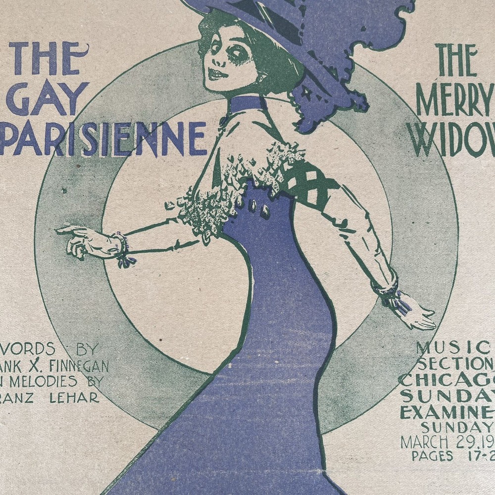 1908, Chicago Sunday Examiner The Gay Parisienne The Merry Widow Franz Lehar