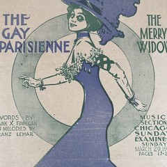 1908, Chicago Sunday Examiner The Gay Parisienne The Merry Widow Franz Lehar