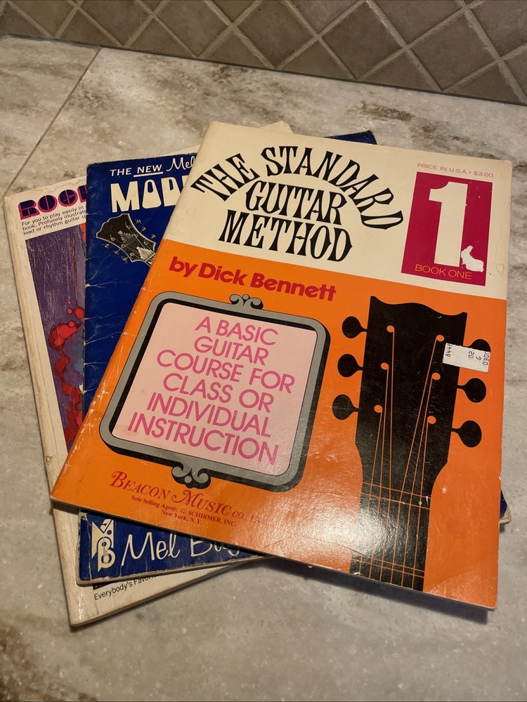 Set of 3 Vintage Guitar Lesson Books. 1965 1970 1972 Used Good