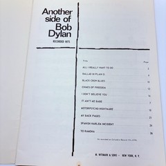 Another Side of Bob Dylan Recorded Hits Sheet Music Songbook M. Witmark & Sons