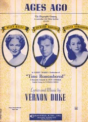 « Ages Ago » from TIME REMEMBERED 1957 B&rsquo;way romantic comedy, song by Vernon Duke