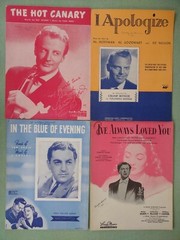 Sheet Music 1940s 1950s Bing Crosby Hank Williams Andrews Sisters Lot of 20