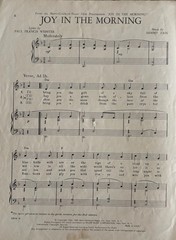 Joy In The Morning ~ Piano Sheet Music By Paul F. Webster 1965 R. Chamberlain