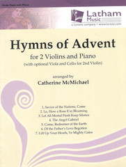 HYMNS OF ADVENT FOR 2 VIOLINS AND PIANO MUSIC BOOK LATHAM McMICHAEL CELLO VIOLA