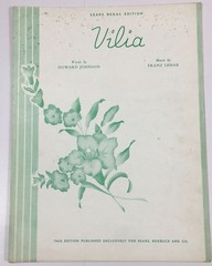 Sears Regal Edition Piano Sheet Music Vilia By Howard Johnson Franz Lehar 1933