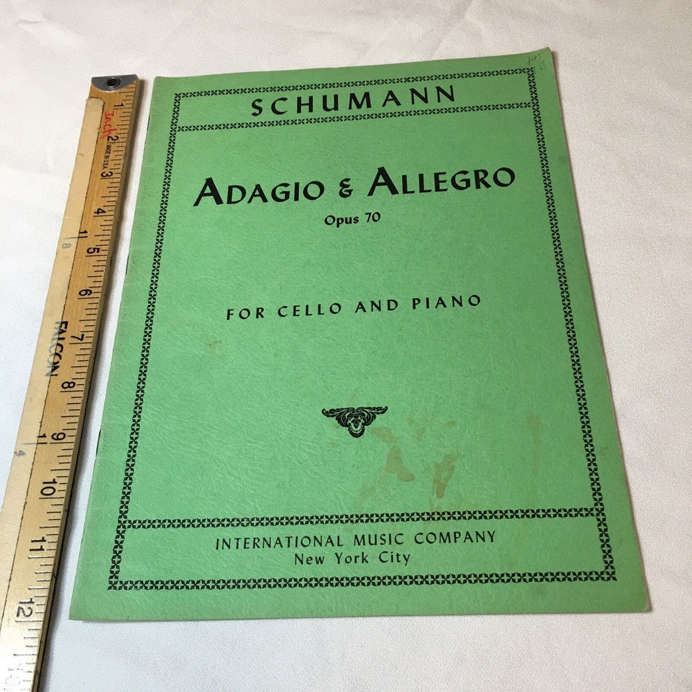 SCHUMANN: ADAGIO & ALLEGRO Opus 70 for Viola and Piano, Sheet Music c1952