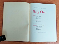 Sing Out! A Singing School illustrated edition 1950 Music Notes Vintage Book