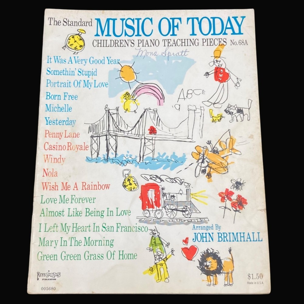 Vtg 1967 Standard MUSIC OF TODAY Childrens Piano Teaching Pieces 68A Brimhall