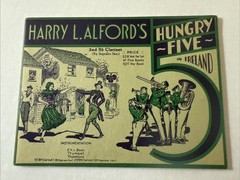 1931 Harry L Alford HUNGRY FIVE IN IRELAND Trumpet + 2nd Bb Clarinet Parts VG