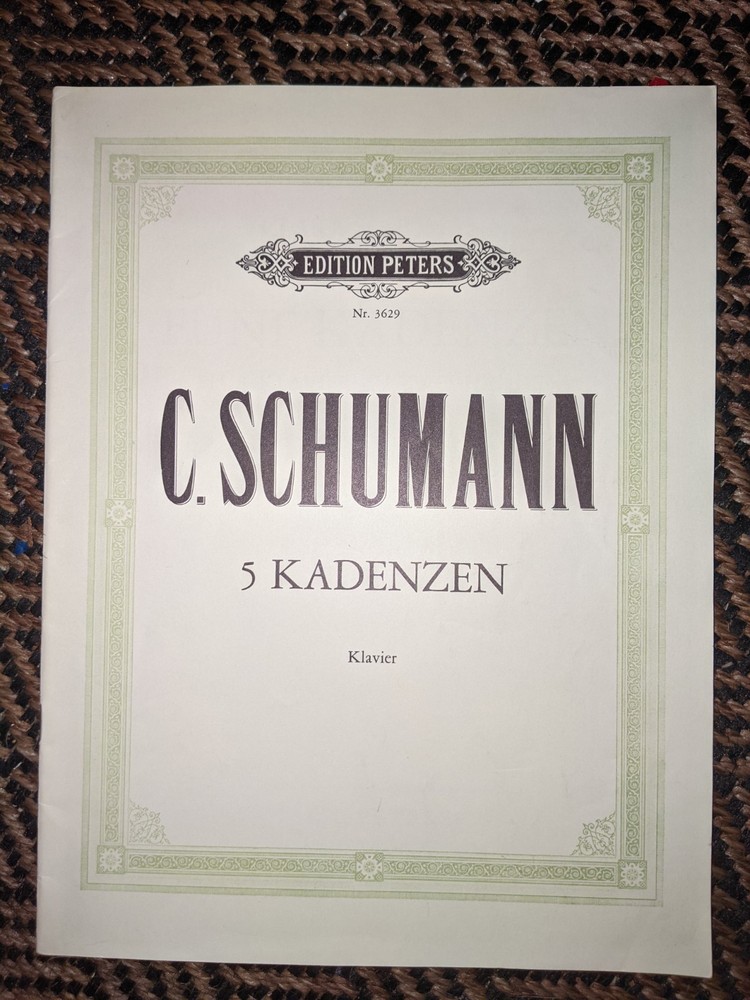 C Schumann 5 Kadenzen Edition Peters No 3629 Piano Sheet Music Book Germany