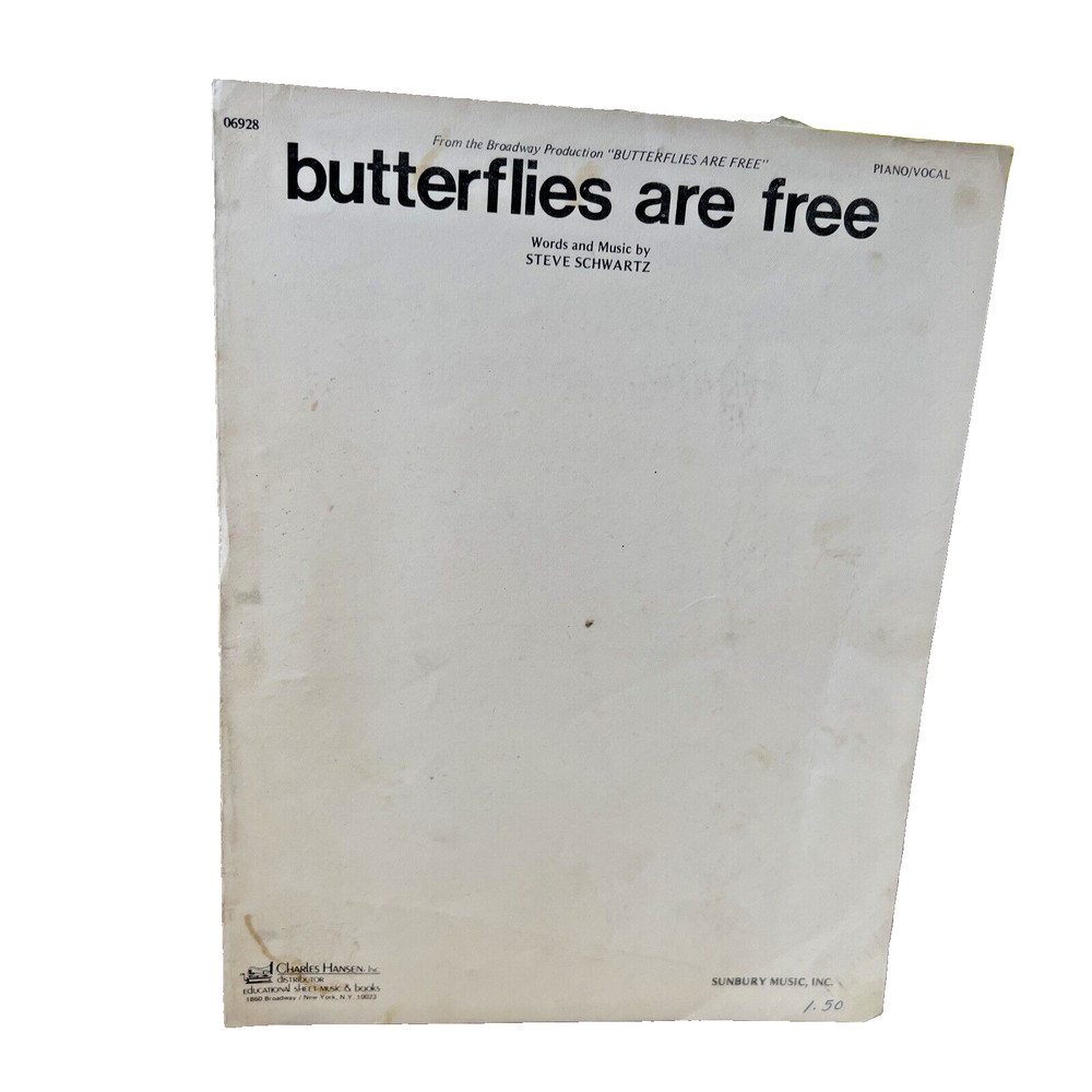 Butterflies Are Free Sheet Music Piano& Vocal Charles Hansen Inc. 1969
