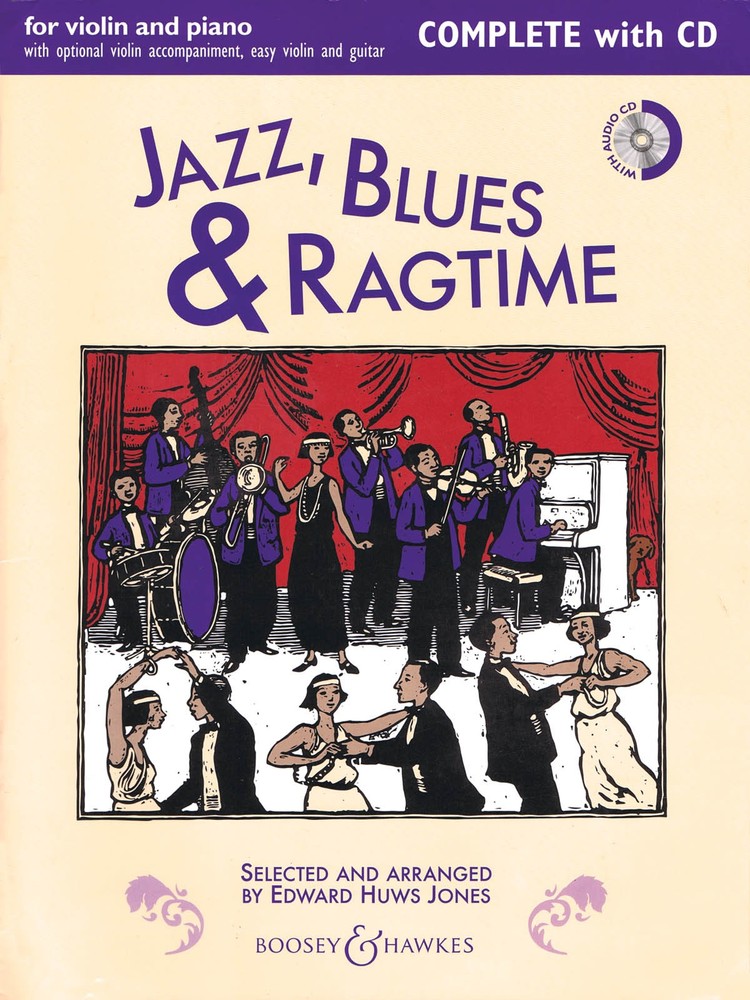 Jazz Blues & Ragtime for Violin Piano Sheet Music Chords Play-Along Book CD Pack