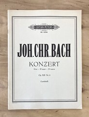 Edition Peters Nr 4329 Joh.Chr.Bach Konzert B Major Op XIII Nr 4 Music Book