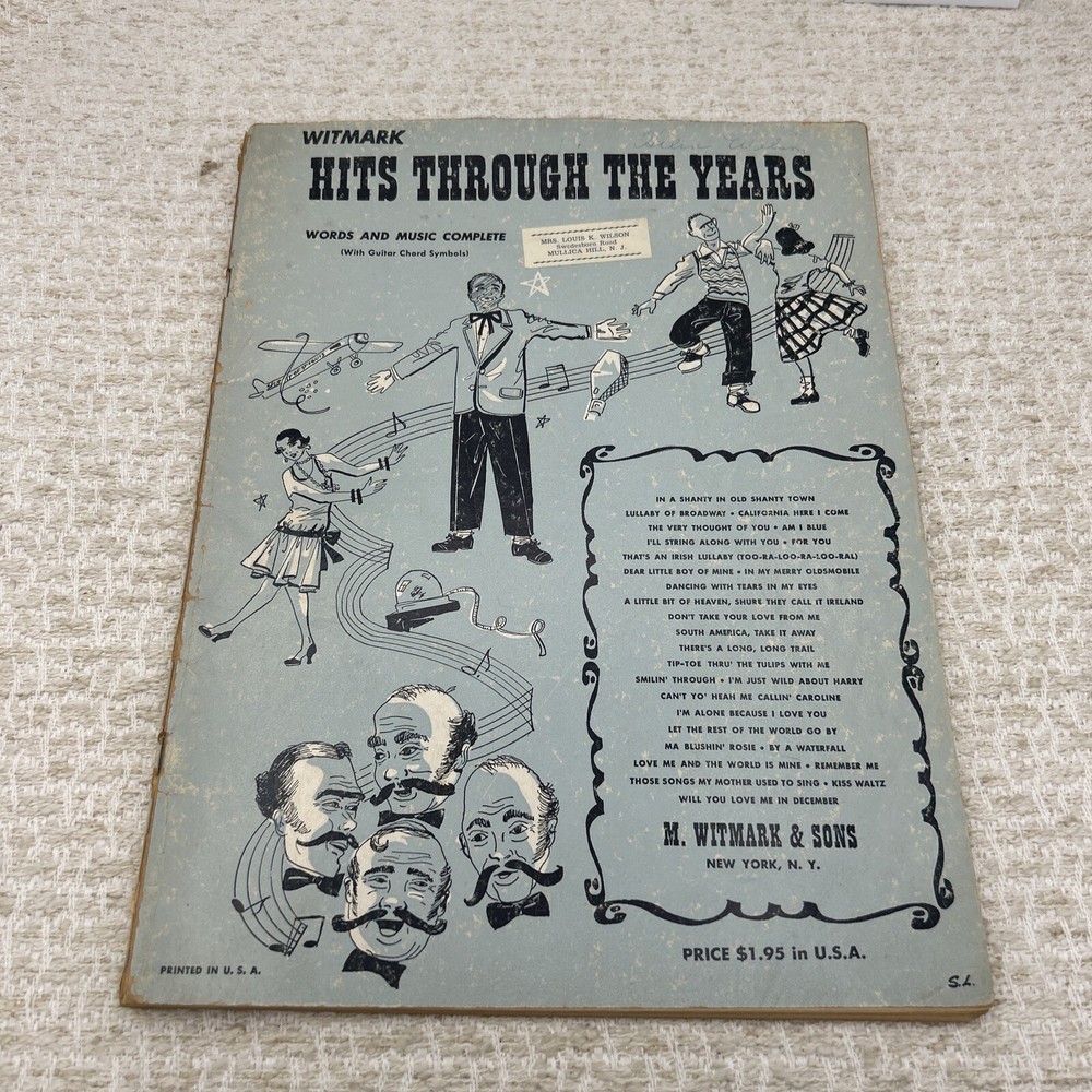 Witmark Hits Through the Years-Words and Music Complete with Guitar Chord Symbol