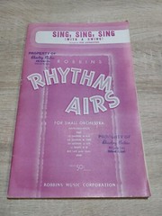 Sing, Sing, Sing Rhythm Airs Small Orchestra Vintage Full Score Robbins Music