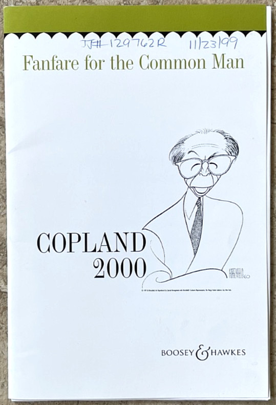 Aaron Copland FANFARE FOR THE COMMON MAN Full Score & All Parts ~Boosey & Hawkes